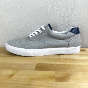 J Crew Factory Men's Canvas Lace Up Sneakers Washed Slate Gray Size‎ 11.5